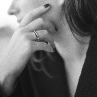 Кольцо Kazanskiy, белое золото 18 карат, бриллианты, 2 мм