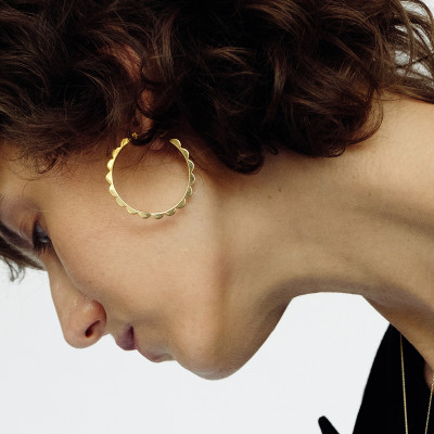 Серьги Memphis, желтое золото 18 карат, 2 мм, размер Large