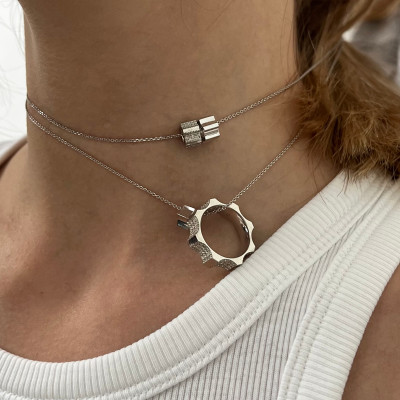 Подвеска Kazanskiy, белое золото 18 карат с бриллиантами, 5 мм