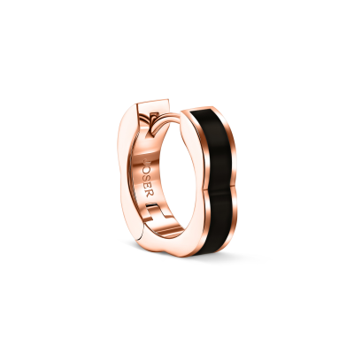 Серьга-пирсинг Ducale, розовое золото 18 карат, эмаль, 3 мм, размер Medium