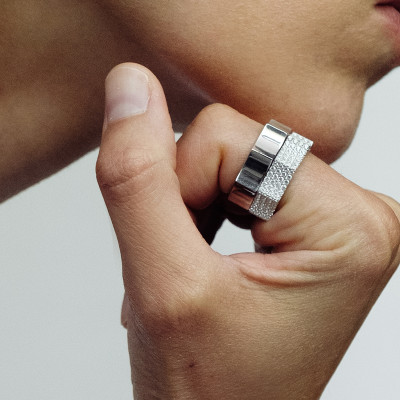 Кольцо Parthenon, белое золото 18 карат, 8 мм 