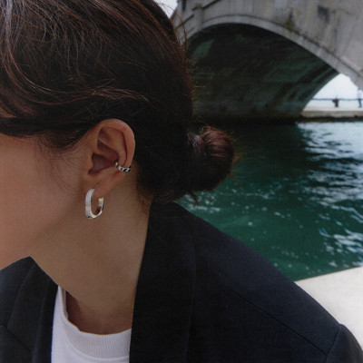 Кафф Ducale, белое золото 18 карат, 3 мм