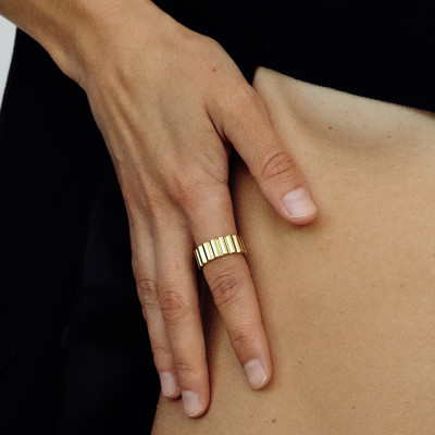 Кольцо Memphis, желтое золото 18 карат, 8 мм 