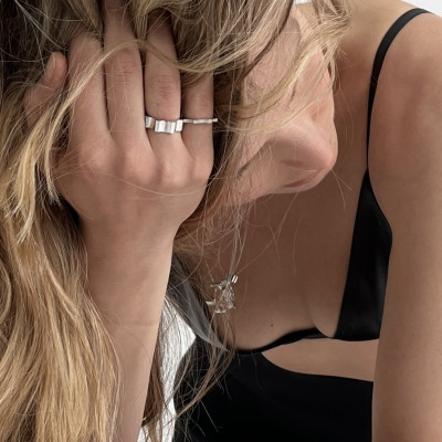 Кольцо Kazanskiy, белое золото 18 карат, 6 мм 