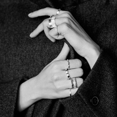 Кольцо Parthenon, белое золото 18 карат, 4 мм 