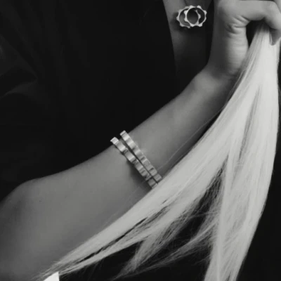 Браслет Kazanskiy, белое золото 18 карат, 6 мм