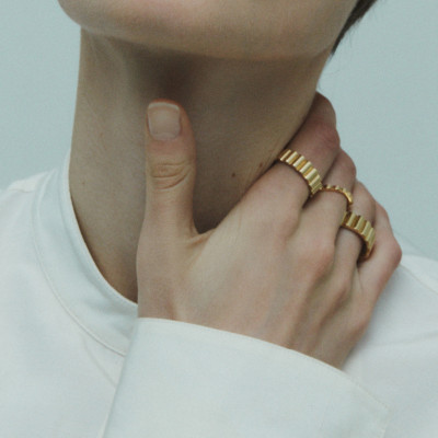 Кольцо Memphis, желтое золото 18 карат, 2 мм 